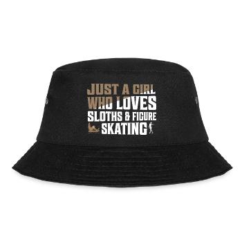 Just A Girl Who Loves Sloths & Figure Skating Ice - Bucket Hat - black - Front - Lela (165cm)