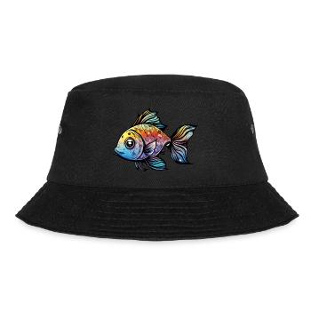 Fish Rainbow Drawing - Bucket Hat - black - Front - Lela (165cm)