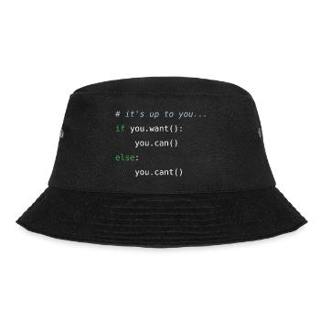 If you want you can - Bucket Hat - black - Front - Lela (165cm)