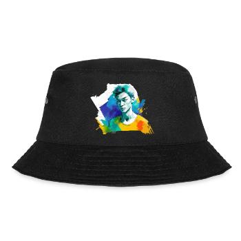 Aquarelle eines Jungen - Bucket Hat - Schwarz - Vorne - Lela (165cm)