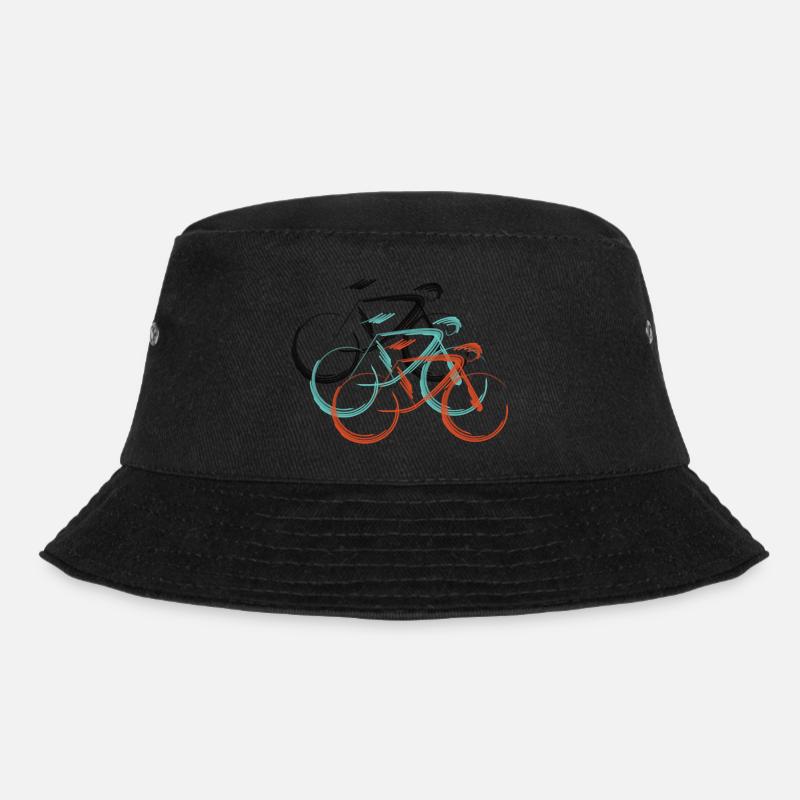 Rennrad Skizze - Bucket Hat - Schwarz