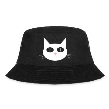Cute cat, tomcat with heart-shaped nose - Bucket Hat - black - Front - Lela (165cm)