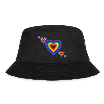 LGBTQ+ HEARTS - Bucket Hat - Schwarz - Vorne - Lela (165cm)