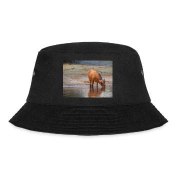 Landscape at the Cubango river with Cape buffalo - Bucket Hat - black - Front - Lela (165cm)