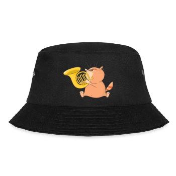 Katze spielt Musik - Bucket Hat - Schwarz - Vorne - Lela (165cm)