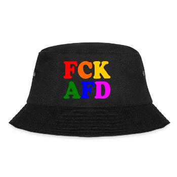 Fck afd - Bucket Hat - Schwarz - Vorne - Lela (165cm)