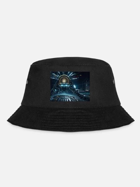 Synthese der Technologie-Zukunft - Bucket Hat - Schwarz