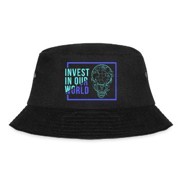 Invest in our world Globus Erde Umweltschutz - Bucket Hat - Schwarz - Vorne - Lela (165cm)