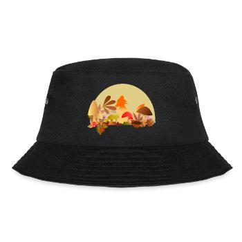 Fuchs im Herbst - Bucket Hat - Schwarz - Vorne - Lela (165cm)