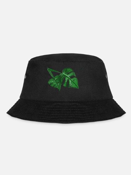 Monstera Pflanzen - Bucket Hat - Schwarz