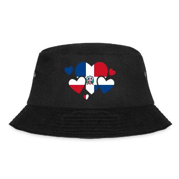 Dominikanische Republik Flagge Dom Rep Fahne Reise - Bucket Hat - Schwarz - Vorne - Lela (165cm)