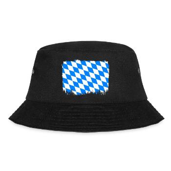 Bayern Flagge Used Look Bayerische Fahne Vintage - Bucket Hat - Schwarz - Vorne - Lela (165cm)