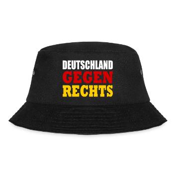 Deutschland gegen rechts - Bucket Hat - Schwarz - Vorne - Lela (165cm)