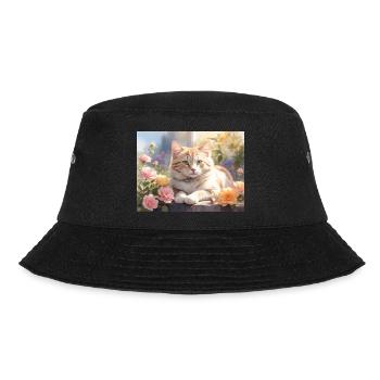 beautiful white cat - Bucket Hat - black - Front - Lela (165cm)