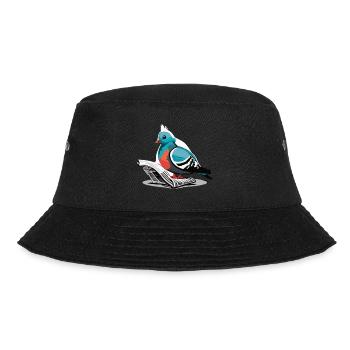 Tauben lesen Zeitung (Magische Tiere) - Bucket Hat - Schwarz - Vorne - Lela (165cm)