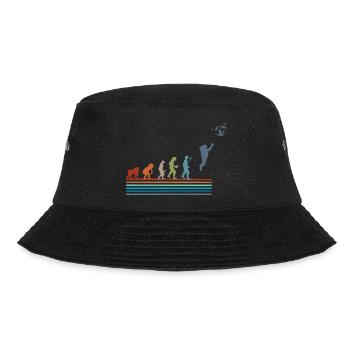 Vintage Retro Evolution Astronaut - Bucket Hat - Schwarz - Vorne - Lela (165cm)
