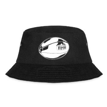 Rugbyball Zeichnung - Bucket Hat - Schwarz - Vorne - Lela (165cm)