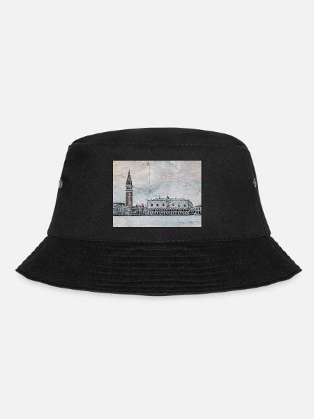 Blick auf den Markusplatz - Bucket Hat - Schwarz