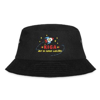 KIGA - Kindergarten - Auf in neue Welten - Rakete - Bucket Hat - Schwarz - Vorne - Lela (165cm)