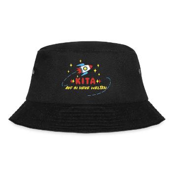 KITA - Auf in neue Welten - Rakete - Weltraum - Bucket Hat - Schwarz - Vorne - Lela (165cm)