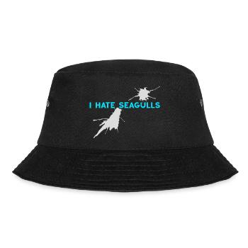 I hate Seagulls Seemöwe Kapitän Hafenmeister Boot - Bucket Hat - Schwarz - Vorne - Lela (165cm)