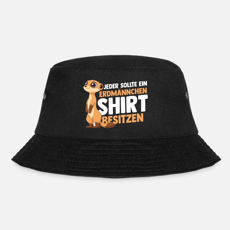 Erdmännchen - Bucket Hat - Schwarz