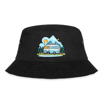 Vanlife - Bucket Hat - Schwarz - Vorne - Lela (165cm)