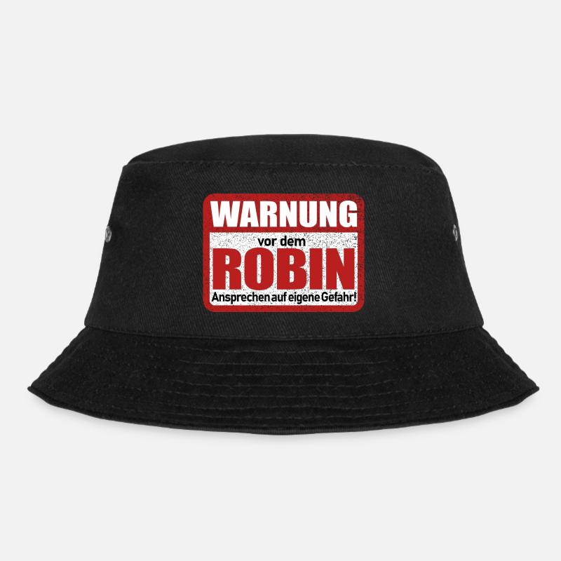 Robin Name Lustiges Warnschild - Bucket Hat - Schwarz