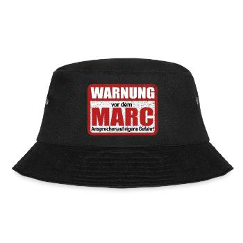 Marc Name Lustiges Warnschild - Bucket Hat - Schwarz - Vorne - Lela (165cm)