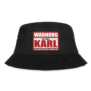 Karl Name Lustiges Warnschild - Bucket Hat - Schwarz - Vorne - Lela (165cm)