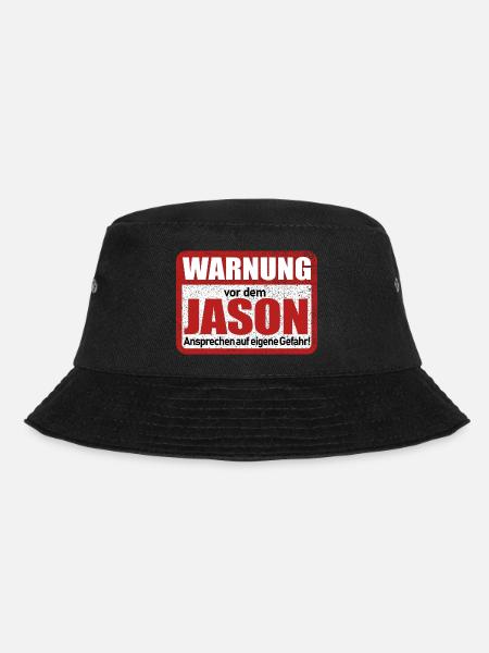Jason Name Lustiges Warnschild - Bucket Hat - Schwarz