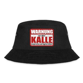 Kalle Name Lustiges Warnschild - Bucket Hat - Schwarz - Vorne - Lela (165cm)