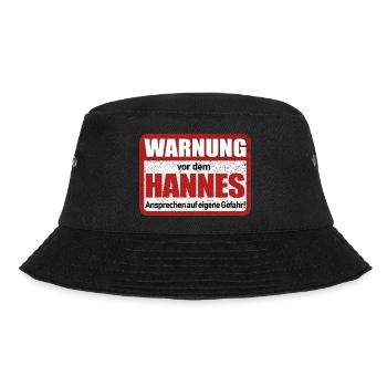 Hannes Name Lustiges Warnschild - Bucket Hat - Schwarz - Vorne - Lela (165cm)