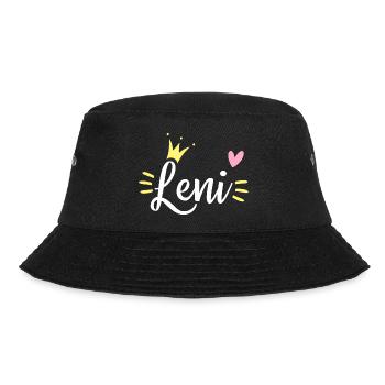 Leni Name Crown - Bucket Hat - black - Front - Lela (165cm)