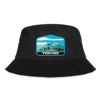 Chamois and Vercors Landscape: Alpine Nature - Bucket Hat - black - Front - Lela (165cm)