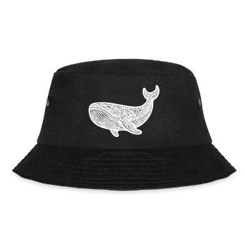 Large Swimming Whale Vintage Sea Creature - Bucket Hat - black - Front - Lela (165cm)