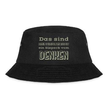 sixpack spruch - Bucket Hat - Schwarz - Vorne - Lela (165cm)