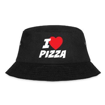 Ich liebe Pizza - Bucket Hat - Schwarz - Vorne - Lela (165cm)