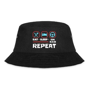 Eat Sleep Sim Race Repeat Sim Racing - Bucket Hat - black - Front - Lela (165cm)