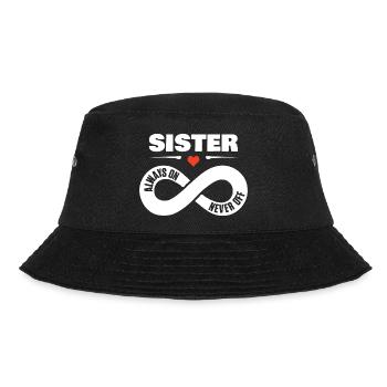 Sister Always On Never Off Schwester Shirt - Bucket Hat - black - Front - Lela (165cm)
