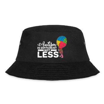 Autism is different not less Autist puzzle piece - Bucket Hat - black - Front - Lela (165cm)