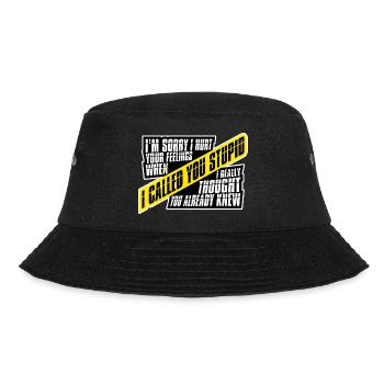 Es tut mir leid, dass ich deine Gefühle verletzt habe, ich habe dich dumm genannt - Bucket Hat - Schwarz - Vorne - Lela (165cm)
