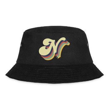 Retro-Buchstabe N - Bucket Hat - Schwarz - Vorne - Lela (165cm)