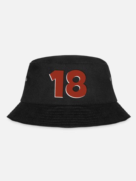 18 red - Bucket Hat - black