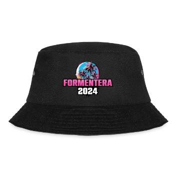 Formentera 2024 Palmen - Bucket Hat - Schwarz - Vorne - Lela (165cm)