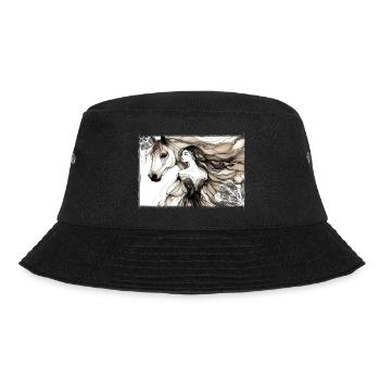Flowers Women girl fashion design art female style - Bucket Hat - black - Front - Lela (165cm)
