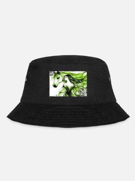 Blumen Frauen Mädchen Mode Design Kunst Weiblicher Stil - Bucket Hat - Schwarz