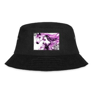Blumen Frauen Mädchen Mode Design Kunst Weiblicher Stil - Bucket Hat - Schwarz - Vorne - Lela (165cm)