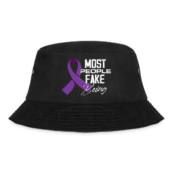 Most people fake being sick Fibromyalgia - Bucket Hat - Schwarz - Vorne - Lela (165cm)