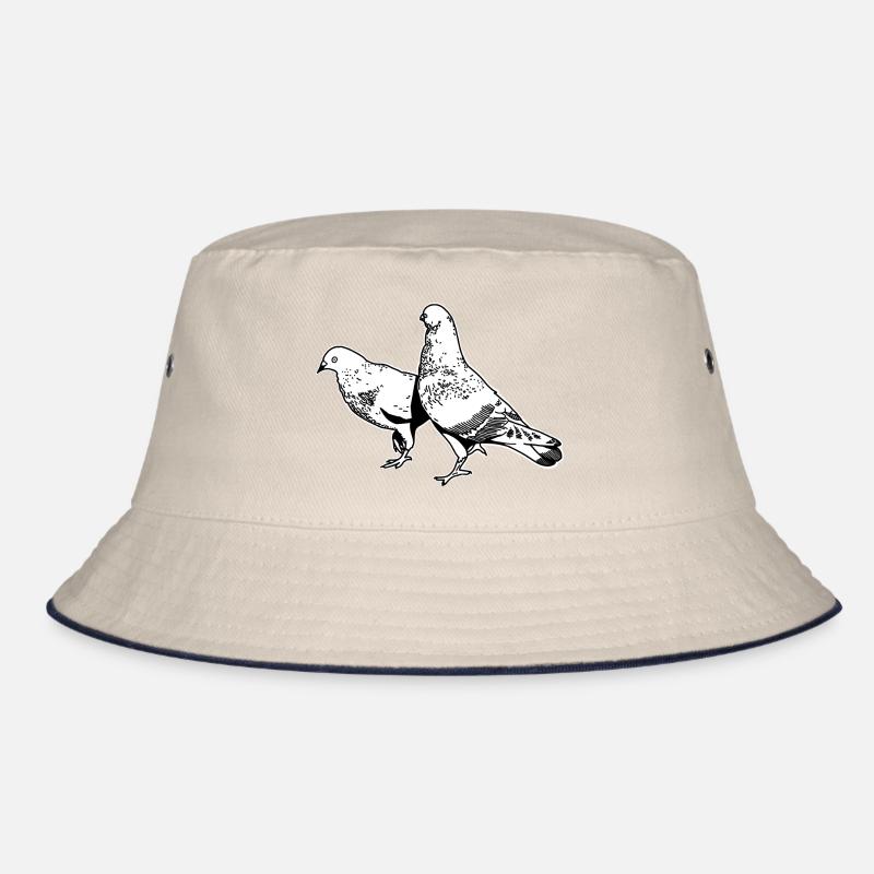 Pigeon motif Bucket Hat